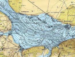 Рыбинское водохранилище, гэс и затопленная молога Волга до затопления 1949